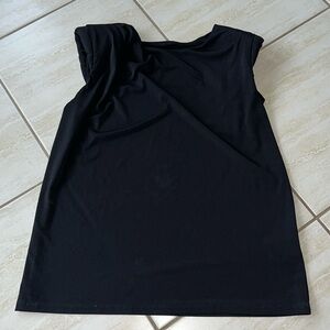 Black Tank Topwith Shoulder Pads Small